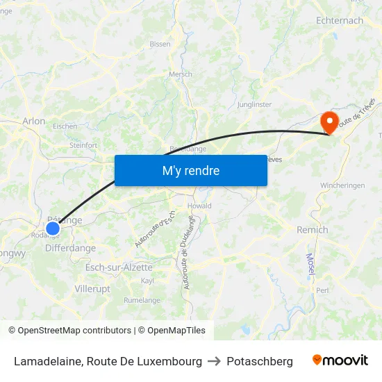 Lamadelaine, Route De Luxembourg to Potaschberg map