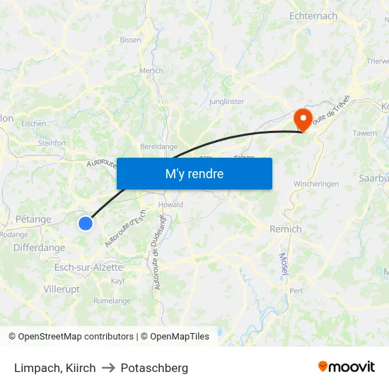 Limpach, Kiirch to Potaschberg map