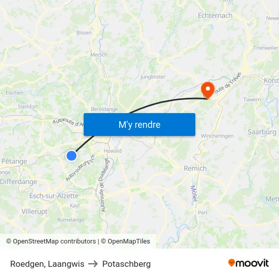 Roedgen, Laangwis to Potaschberg map
