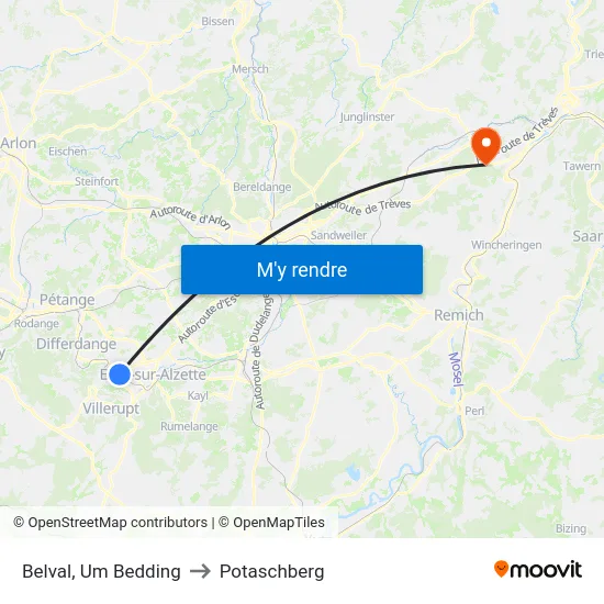 Belval, Um Bedding to Potaschberg map