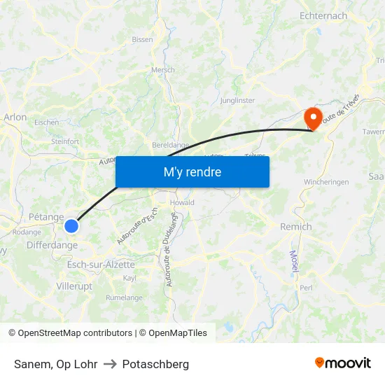 Sanem, Op Lohr to Potaschberg map