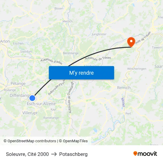 Soleuvre, Cité 2000 to Potaschberg map