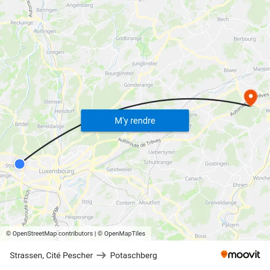 Strassen, Cité Pescher to Potaschberg map