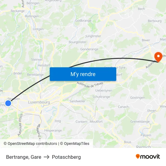 Bertrange, Gare to Potaschberg map