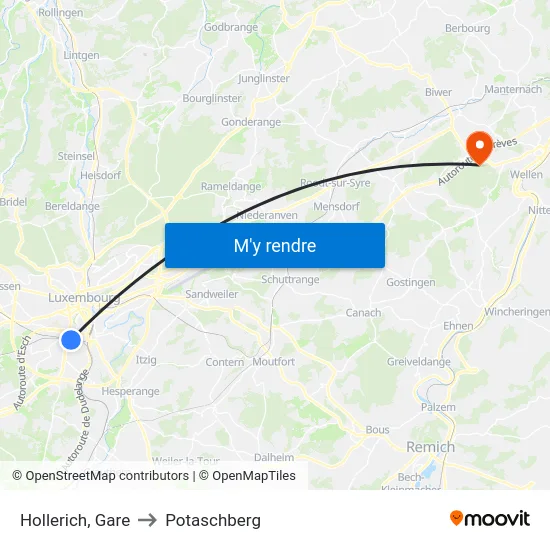 Hollerich, Gare to Potaschberg map