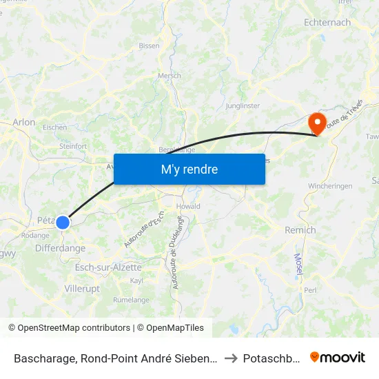 Bascharage, Rond-Point André Siebenbour to Potaschberg map