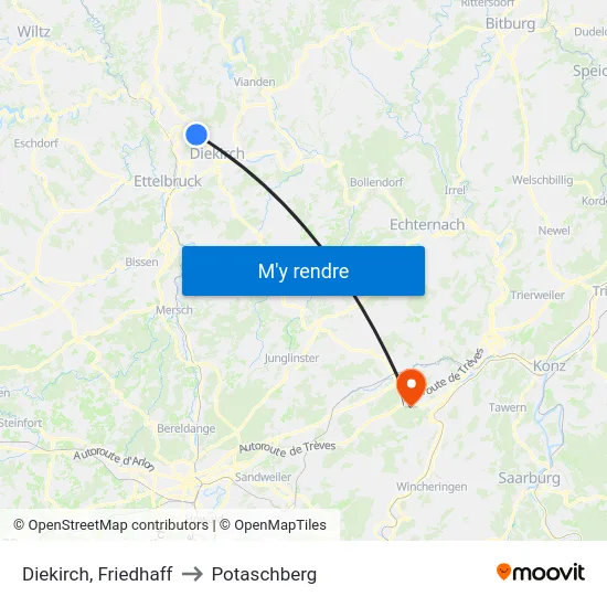 Diekirch, Friedhaff to Potaschberg map