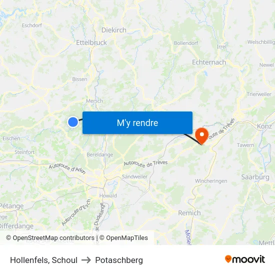 Hollenfels, Schoul to Potaschberg map