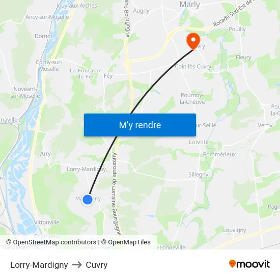 Lorry-Mardigny to Cuvry map