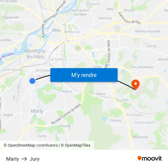 Marly to Jury map