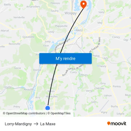 Lorry-Mardigny to La Maxe map