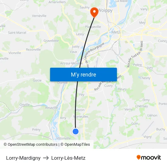 Lorry-Mardigny to Lorry-Lès-Metz map