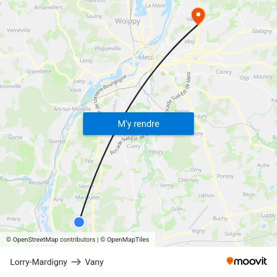 Lorry-Mardigny to Vany map