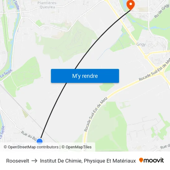 Roosevelt to Institut De Chimie, Physique Et Matériaux map