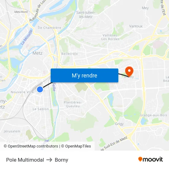 Pole Multimodal to Borny map