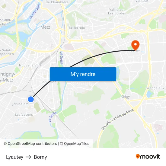 Lyautey to Borny map