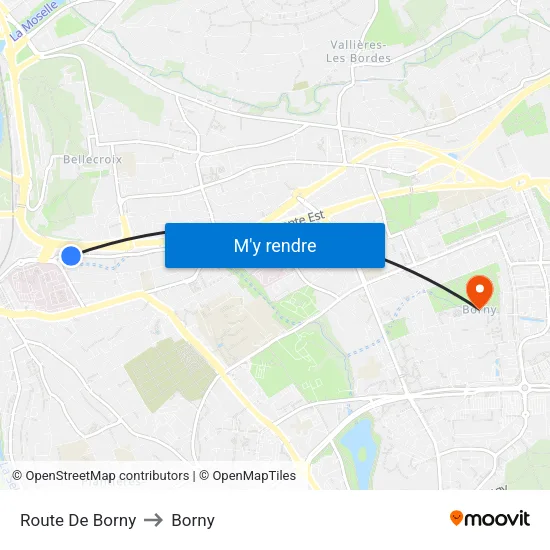 Route De Borny to Borny map