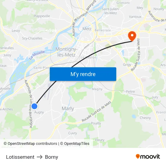 Lotissement to Borny map