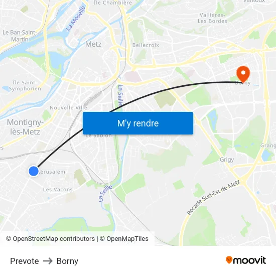 Prevote to Borny map