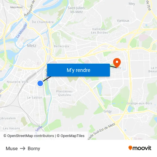 Muse to Borny map