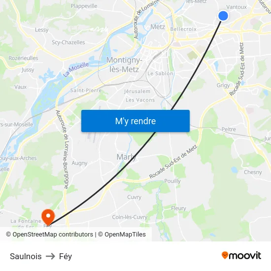Saulnois to Féy map