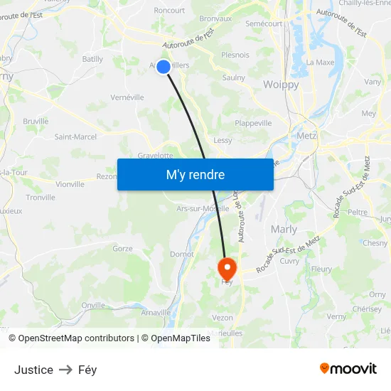 Justice to Féy map