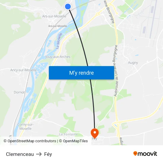 Clemenceau to Féy map