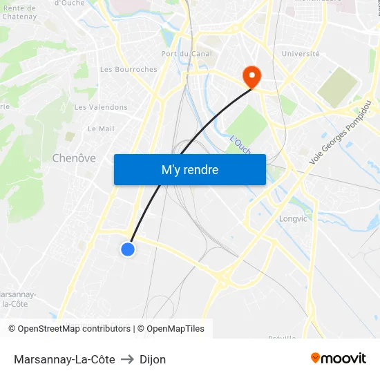 Marsannay-La-Côte to Dijon map