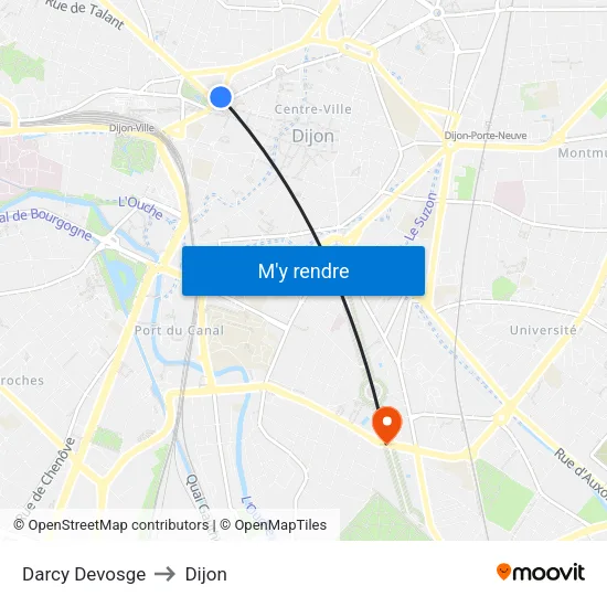 Darcy Devosge to Dijon map