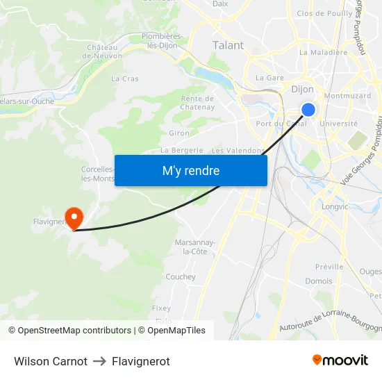Wilson Carnot to Flavignerot map