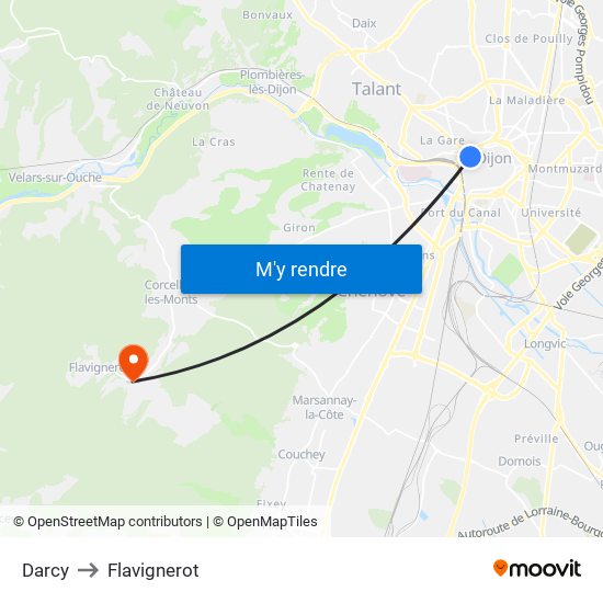 Darcy to Flavignerot map