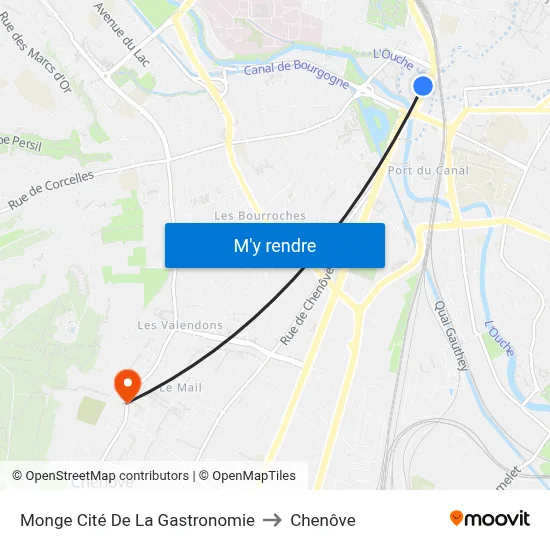 Monge Cité De La Gastronomie to Chenôve map