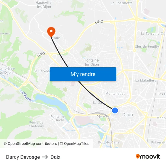 Darcy Devosge to Daix map