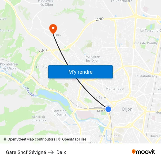 Gare Sncf Sévigné to Daix map