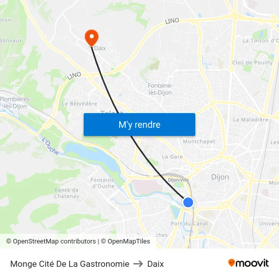 Monge Cité De La Gastronomie to Daix map