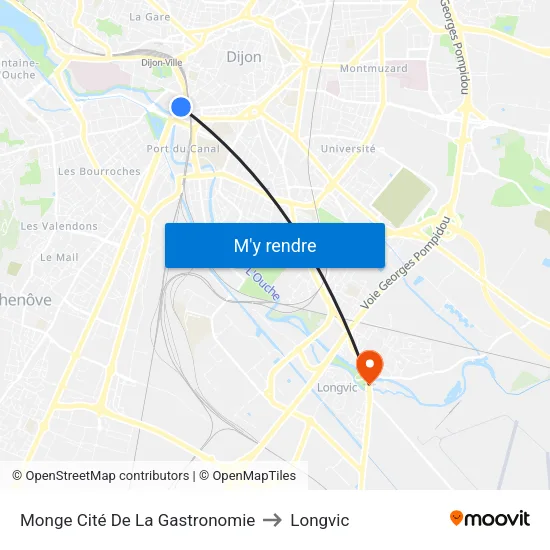 Monge Cité De La Gastronomie to Longvic map