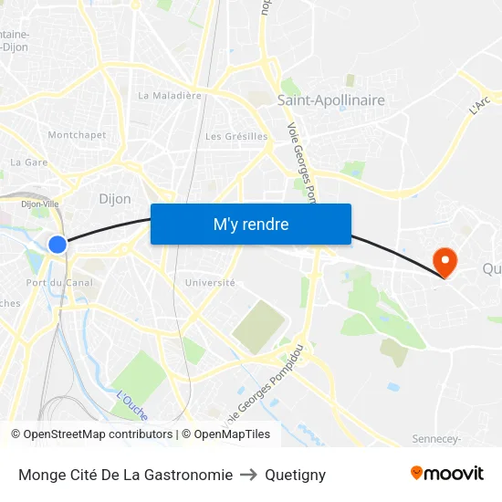 Monge Cité De La Gastronomie to Quetigny map