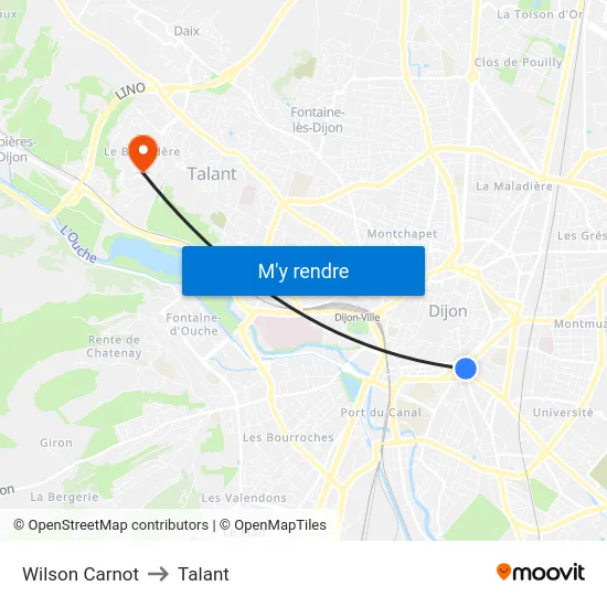Wilson Carnot to Talant map