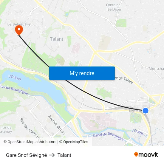 Gare Sncf Sévigné to Talant map