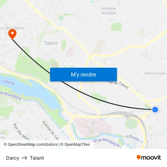 Darcy to Talant map
