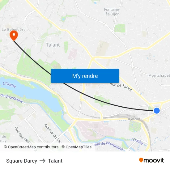 Square Darcy to Talant map