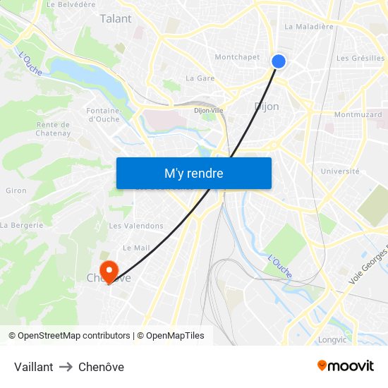 Vaillant to Chenôve map