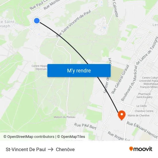 St-Vincent De Paul to Chenôve map