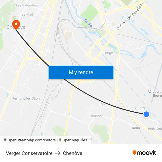 Verger Conservatoire to Chenôve map