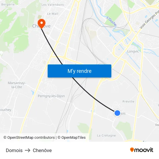 Domois to Chenôve map