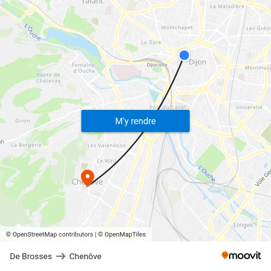 De Brosses to Chenôve map