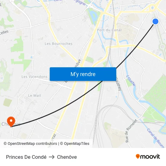 Princes De Condé to Chenôve map
