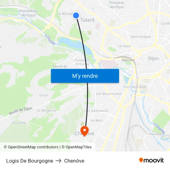 Logis De Bourgogne to Chenôve map