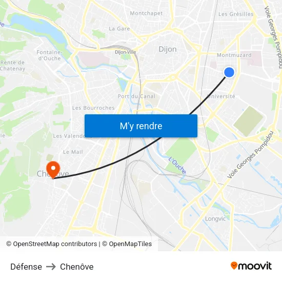 Défense to Chenôve map