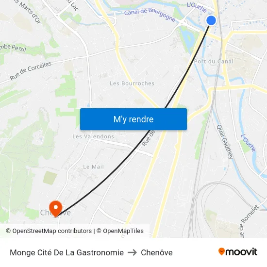 Monge Cité De La Gastronomie to Chenôve map